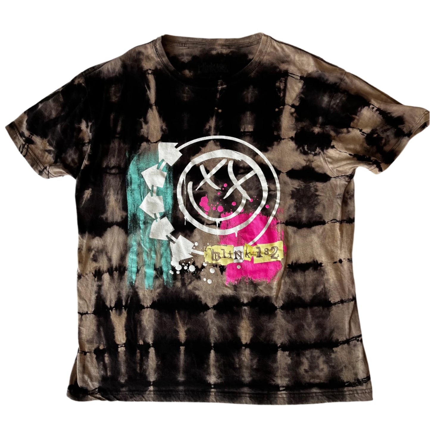 Blink 182 Band Upcycled Tie Dye T Shirt SIZE L